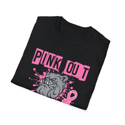 Pink Out Bulldogs Unisex T-Shirt, Supportive Tee, Breast Cancer Awareness, School Spirit Shirt, Casual Wear, Gift for Bulldogs Fans