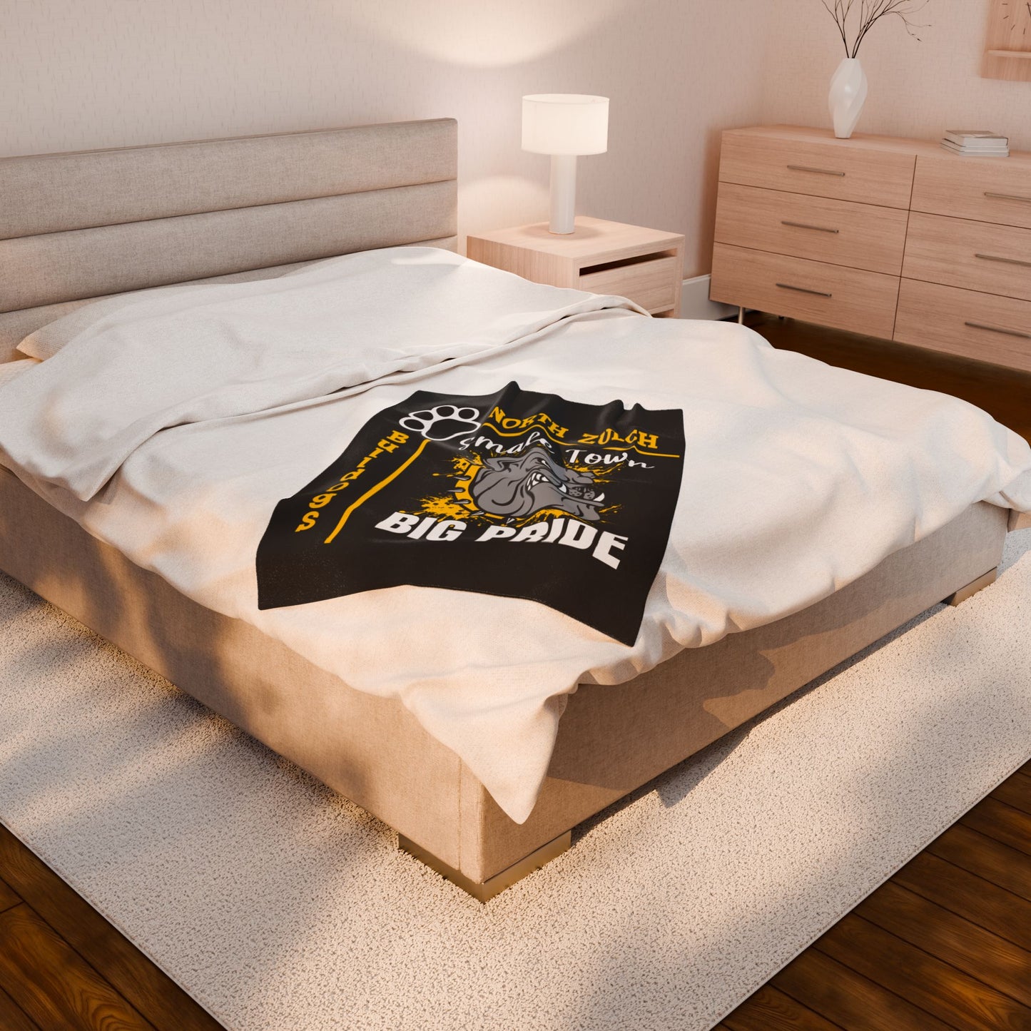 North Zulch Bulldogs Velveteen Plush Blanket, Cozy Throw for Sports Fans, Gift for Graduations, Home Decor, Team Spirit