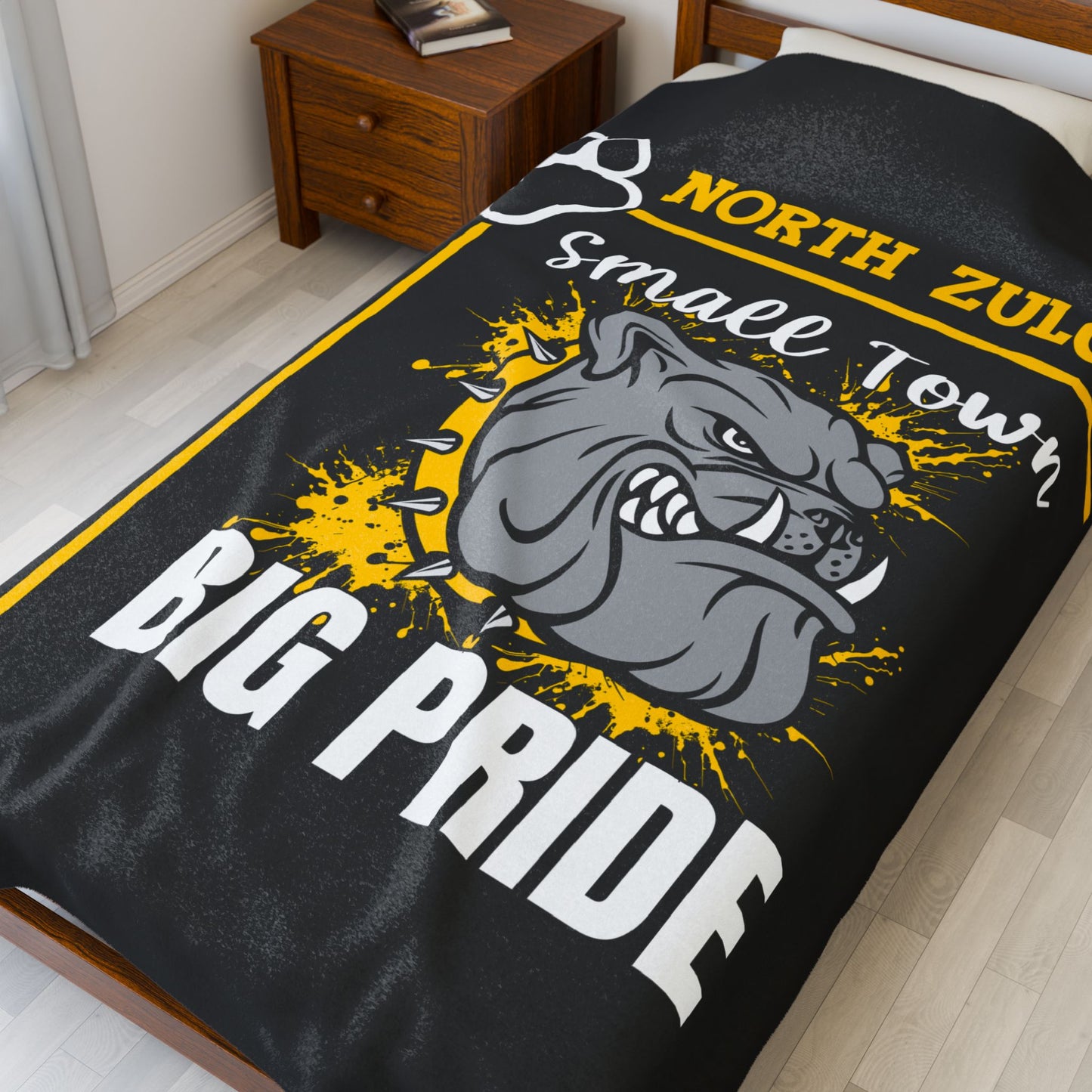 North Zulch Bulldogs Velveteen Plush Blanket, Cozy Throw for Sports Fans, Gift for Graduations, Home Decor, Team Spirit
