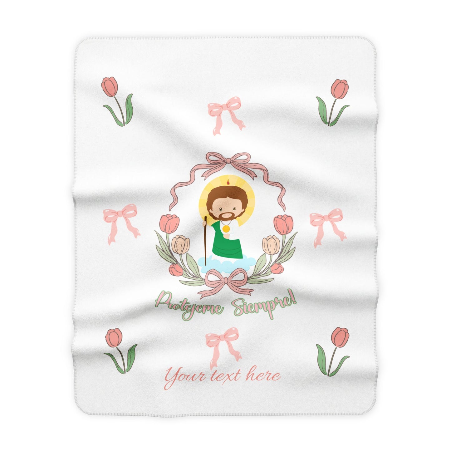 Deluxe Sherpa Baby girl San Juditas blanket