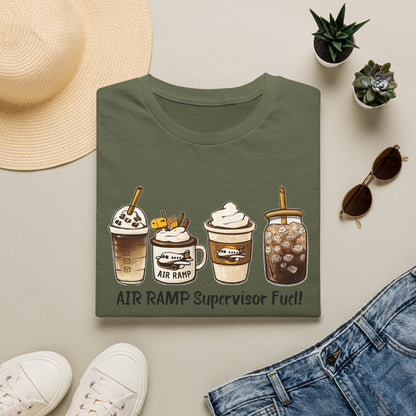 Air Ramp Supervisor Fuel T-Shirt — Coffee & Frappe Crewneck for Air Ramp Workers
