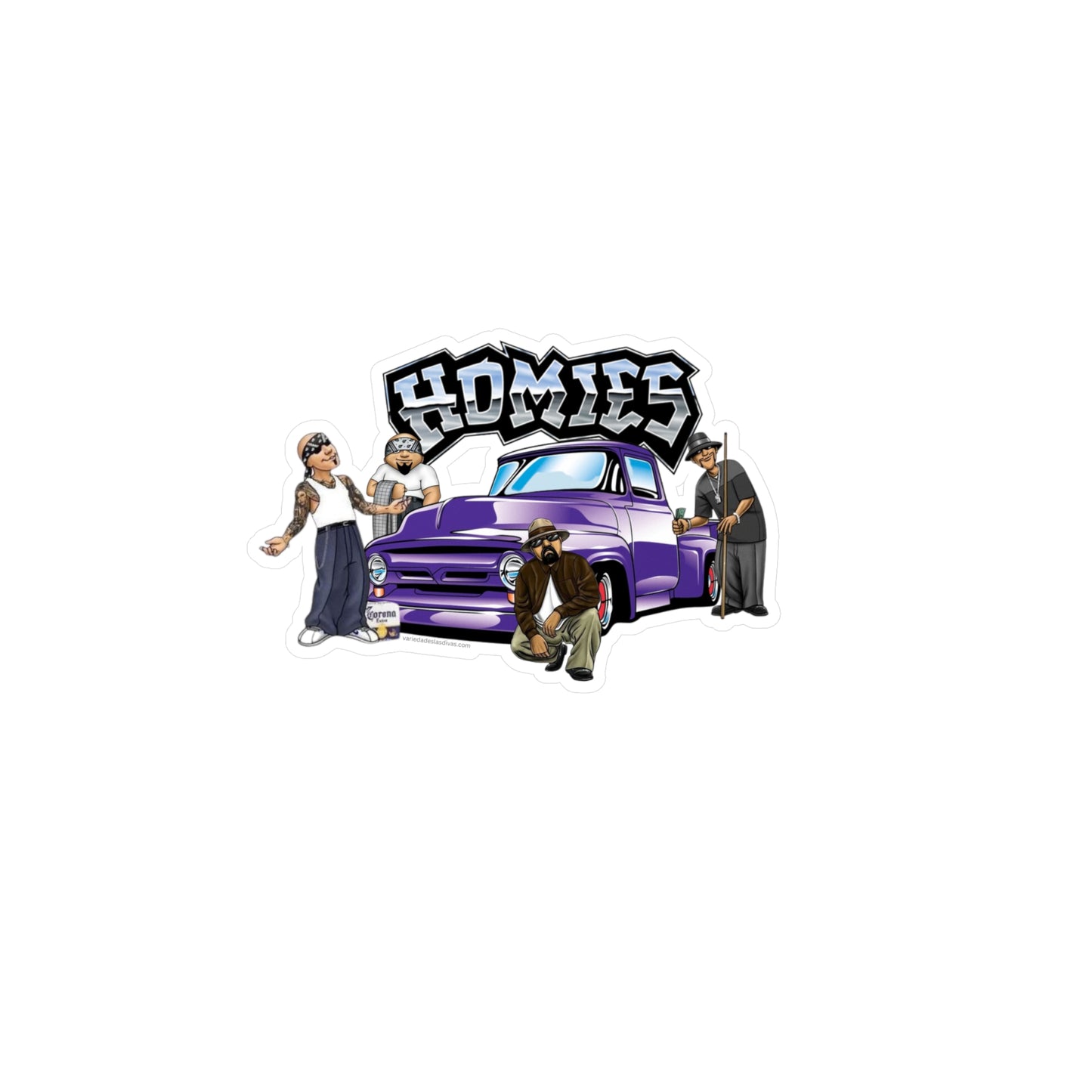 Purple Truck Homies Kiss-Cut Vinyl Decals | Unique Stickers for Home Decor, Skateboards, Laptops, Gift Ideas, Urban Art