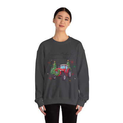 Farmer Christmas Sweatshirt — “Farmers Make the Season Bright” Tractor Holiday Crewneck