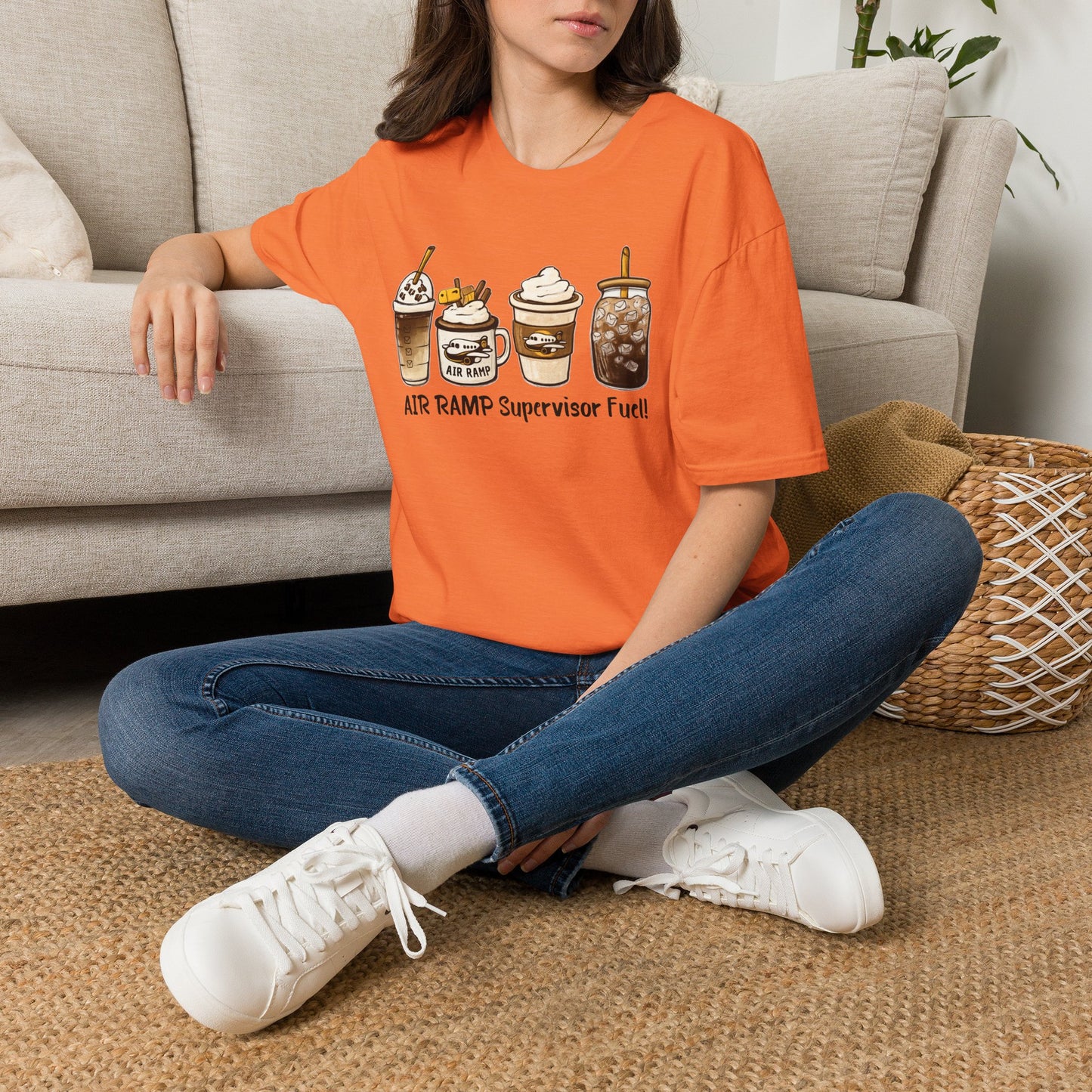 Air Ramp Supervisor Fuel T-Shirt — Coffee & Frappe Crewneck for Air Ramp Workers