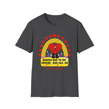 Teacher Love Graphic Tee, Unisex T-Shirt for Educators, Heart Design for Teacher Appreciation, Graduation, Back to School, Gift Idea