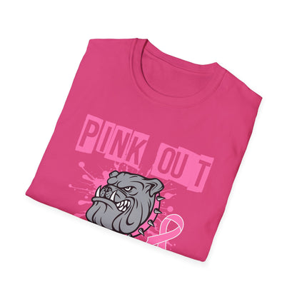Pink Out Bulldogs Unisex T-Shirt, Supportive Tee, Breast Cancer Awareness, School Spirit Shirt, Casual Wear, Gift for Bulldogs Fans
