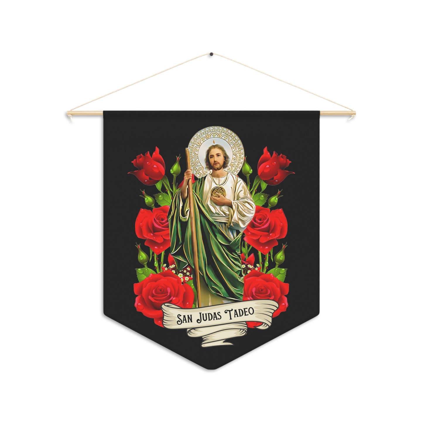 San Judas Tadeo Pennant - Religious Wall Decor, Spiritual Home Decoration, Catholic Gift, Faith-Based Décor, Festive Wall Banner