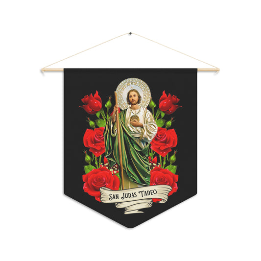 San Judas Tadeo Pennant - Religious Wall Decor, Spiritual Home Decoration, Catholic Gift, Faith-Based Décor, Festive Wall Banner