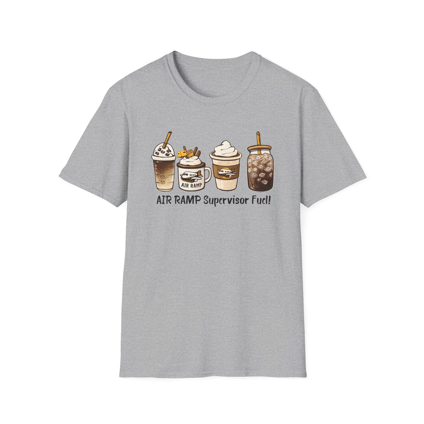 Air Ramp Supervisor Fuel T-Shirt — Coffee & Frappe Crewneck for Air Ramp Workers