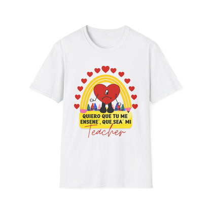 Teacher Love Graphic Tee, Unisex T-Shirt for Educators, Heart Design for Teacher Appreciation, Graduation, Back to School, Gift Idea