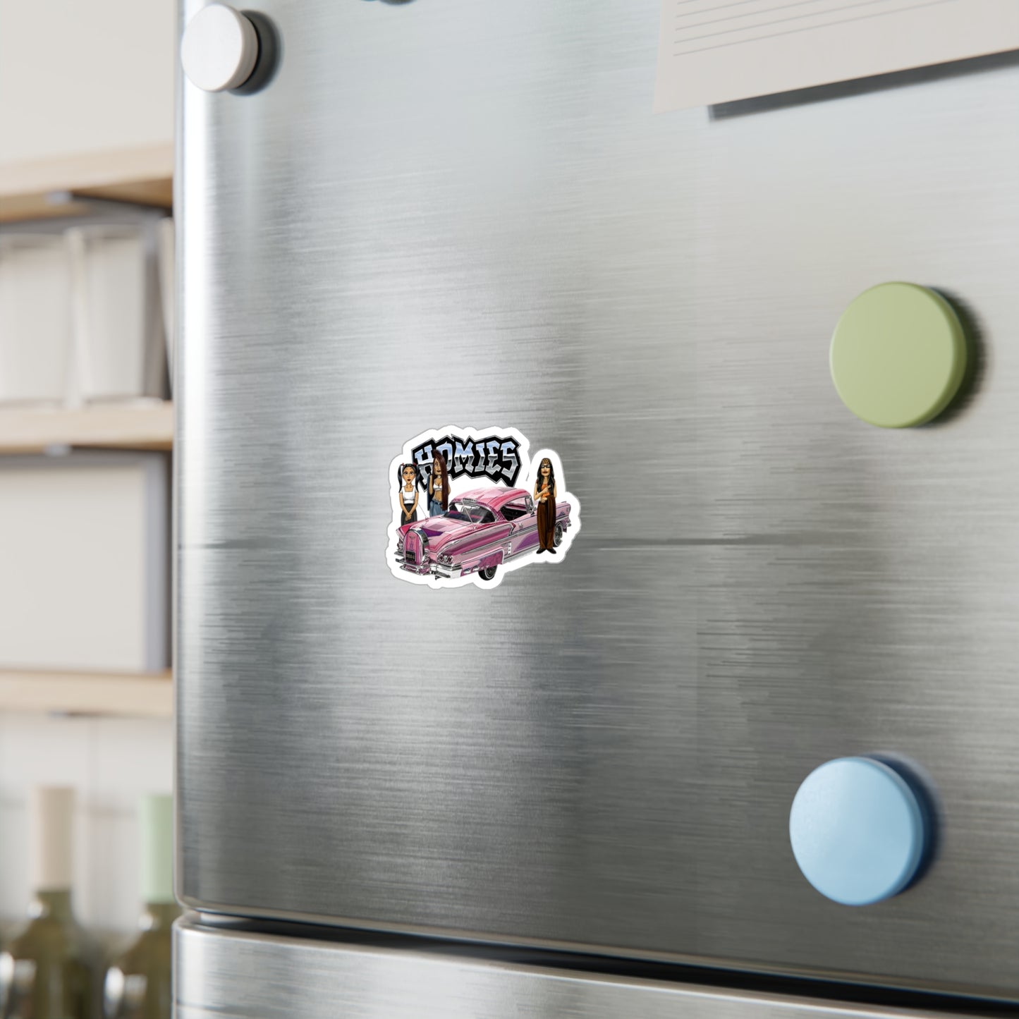 Pink Car Homies Kiss-Cut Vinyl Decals | Unique Stickers for Home Decor, Skateboards, Laptops, Gift Ideas, Urban Art