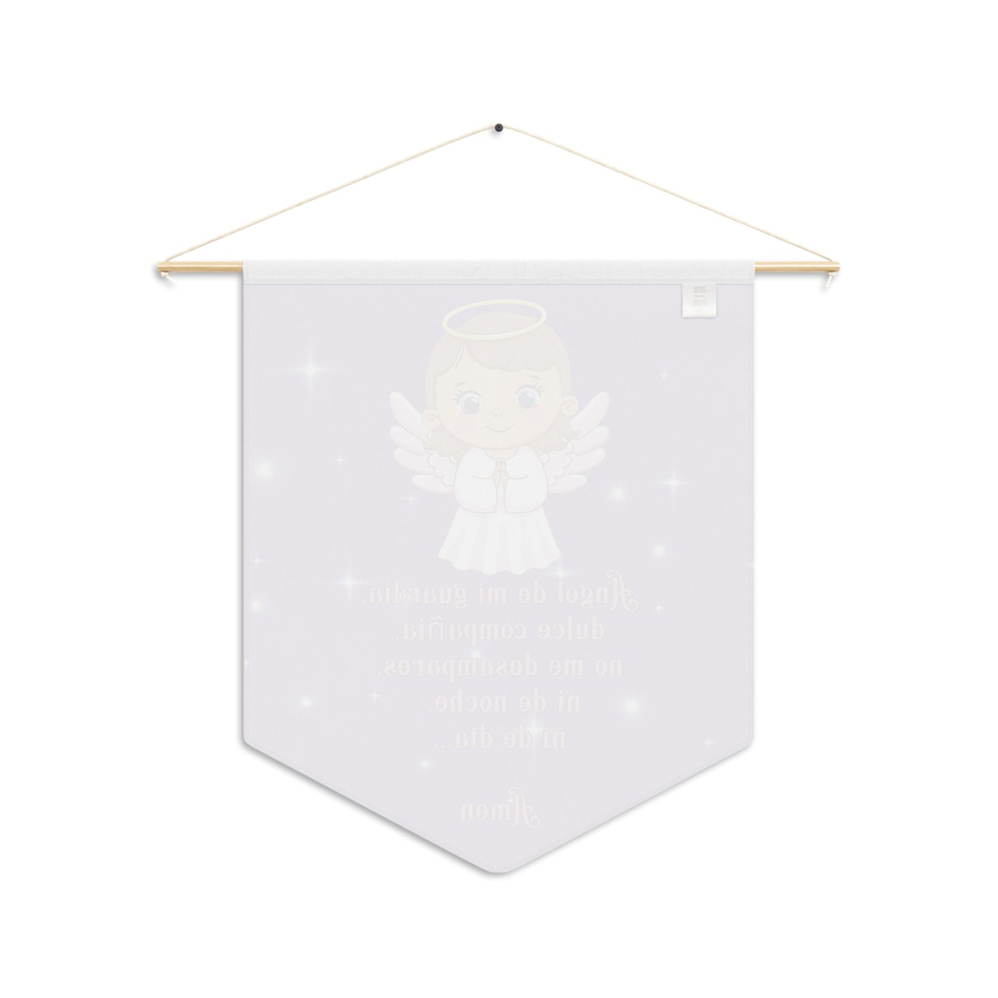Whimsical Guardian Angel Pennant, Cute Nursery Decor, Baby Shower Gift, Inspirational Wall Hanging, Kids Room Decoration