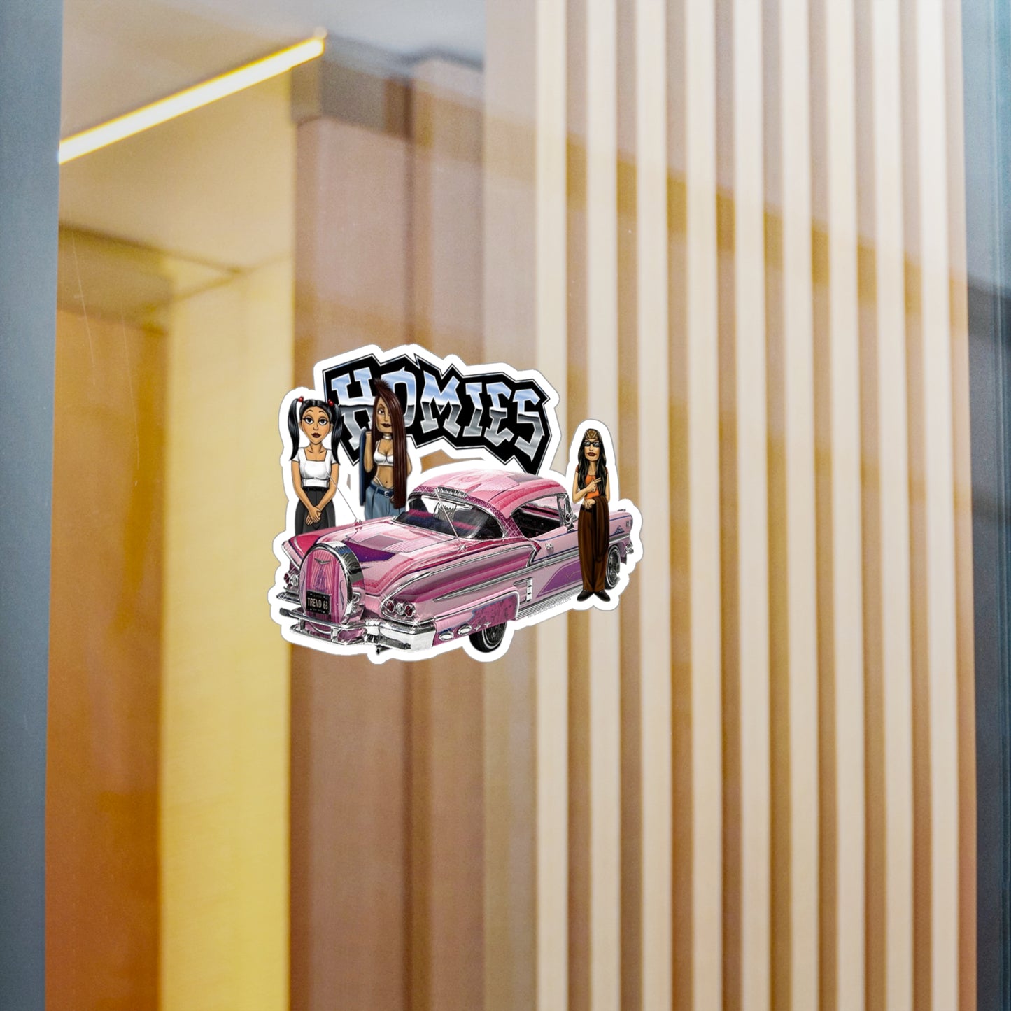 Pink Car Homies Kiss-Cut Vinyl Decals | Unique Stickers for Home Decor, Skateboards, Laptops, Gift Ideas, Urban Art