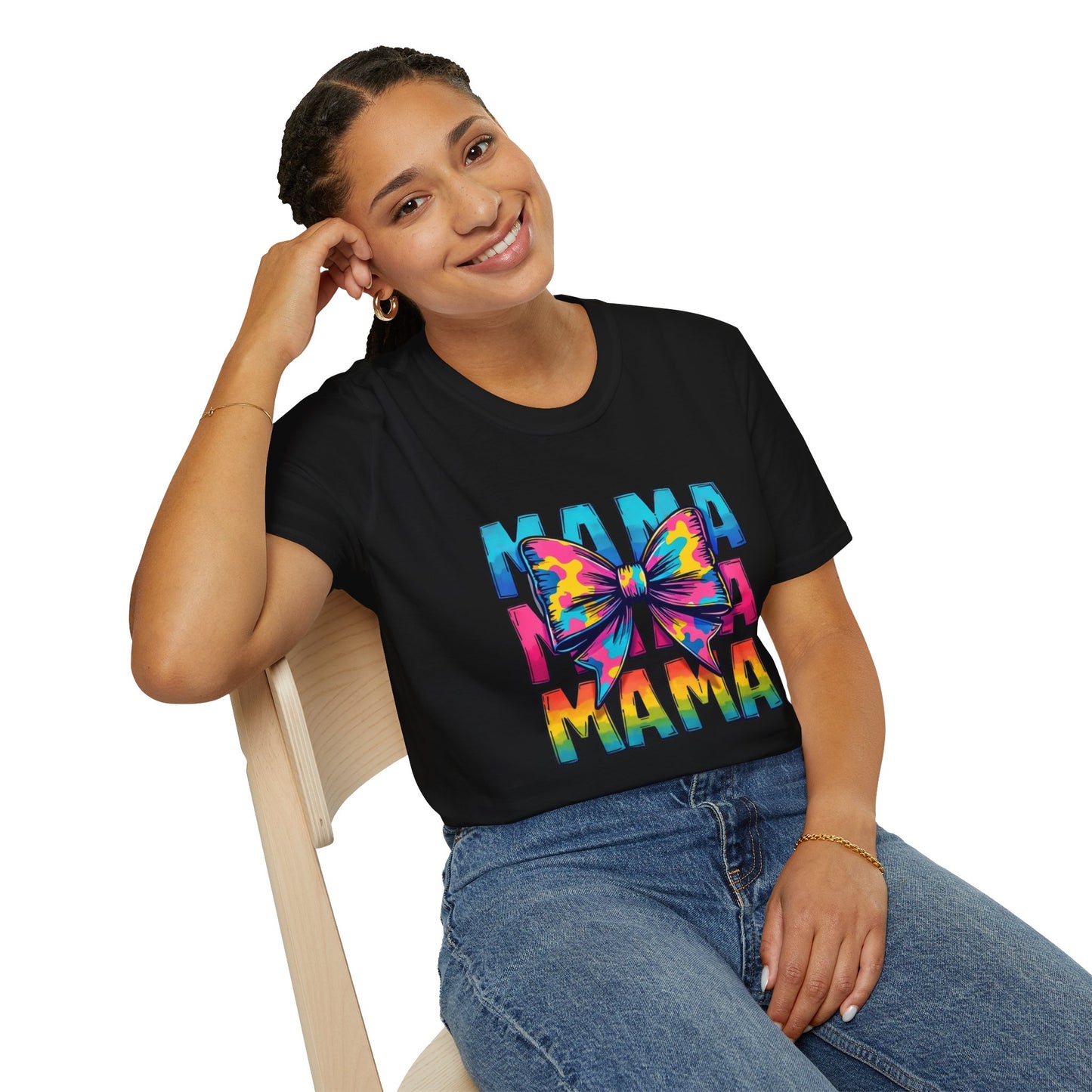 Neon MAMA T-Shirt with Coquette Bow