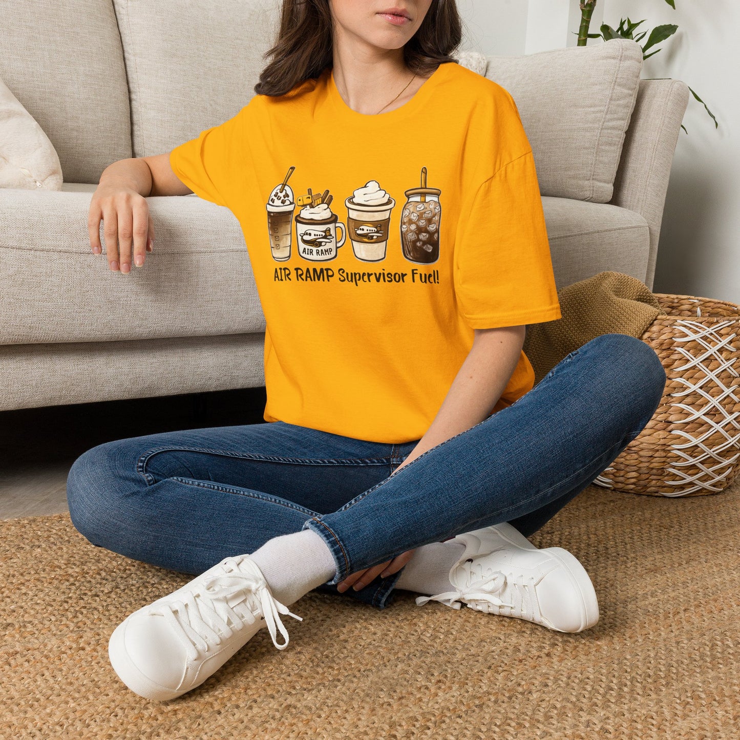 Air Ramp Supervisor Fuel T-Shirt — Coffee & Frappe Crewneck for Air Ramp Workers