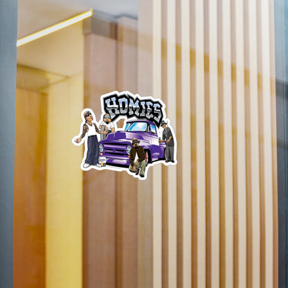 Homies Lowrider Vinyl Sticker — Purple Truck Kiss-Cut Decal
