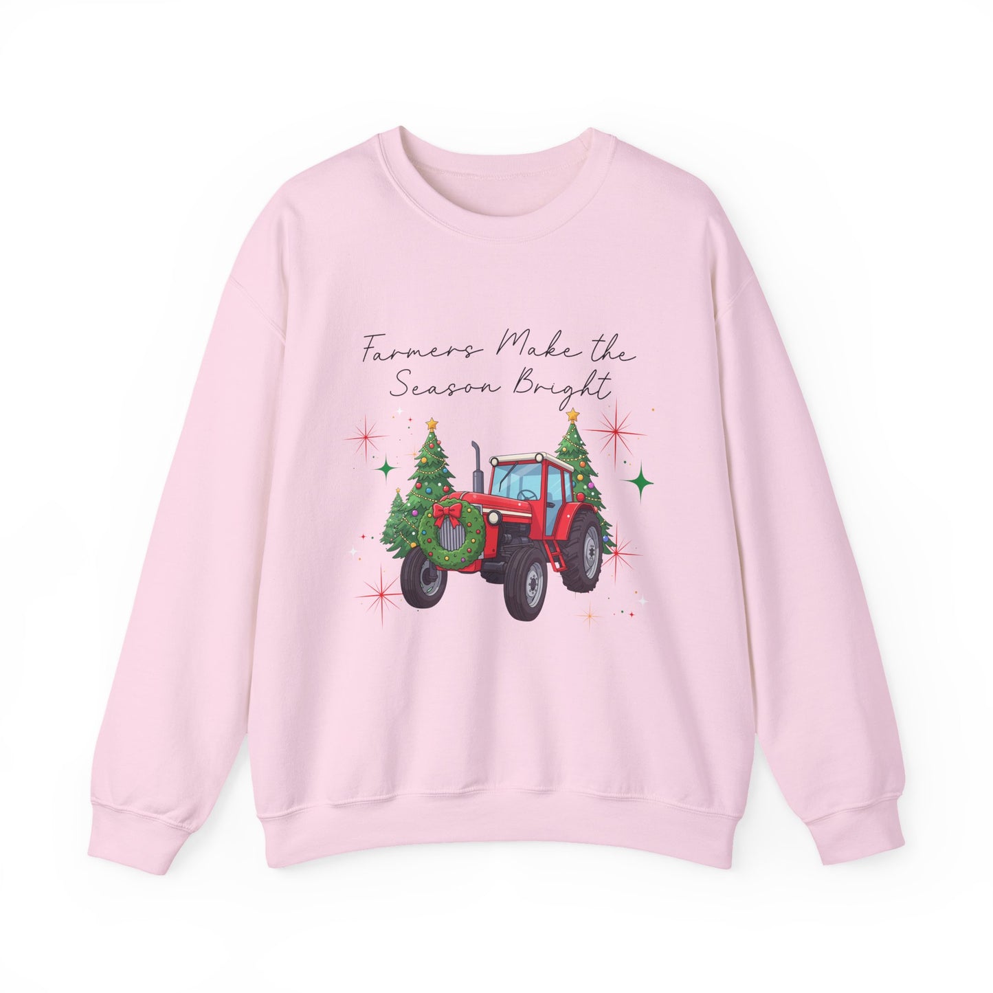 Farmer Christmas Sweatshirt — “Farmers Make the Season Bright” Tractor Holiday Crewneck
