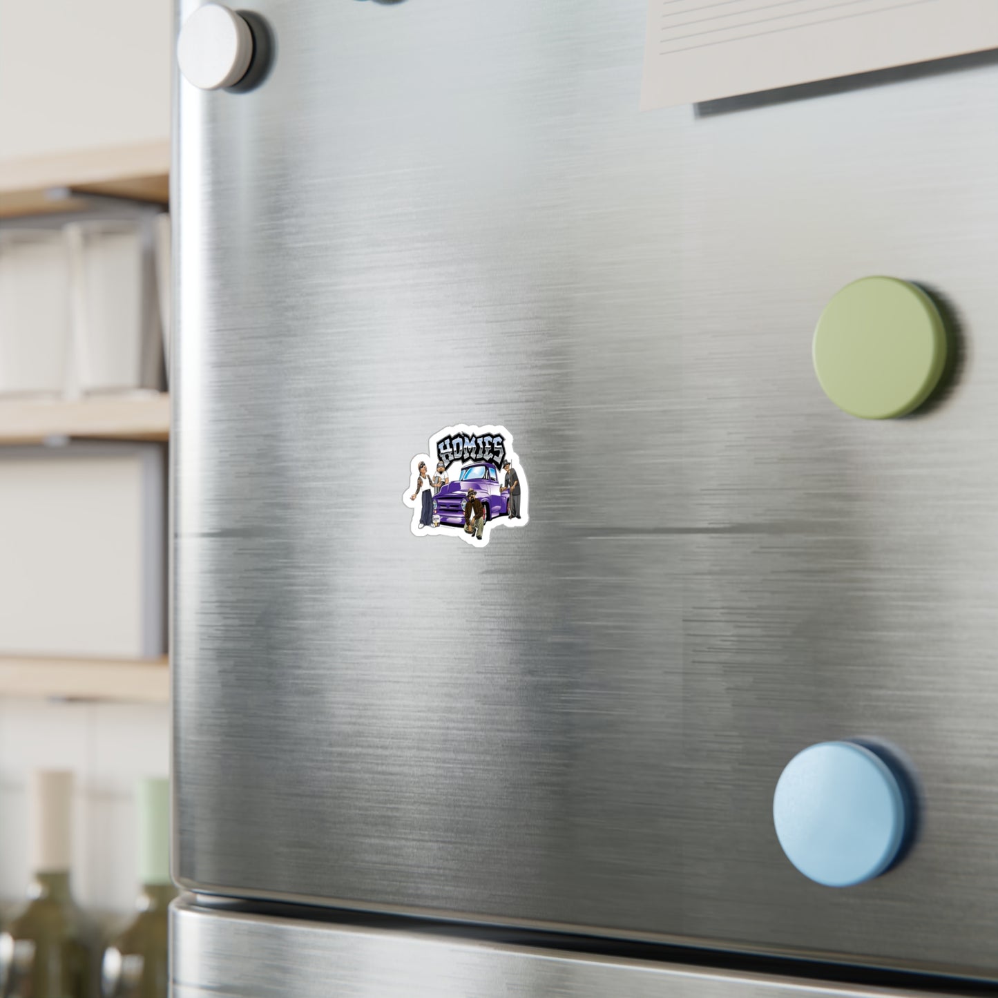 Purple Truck Homies Kiss-Cut Vinyl Decals | Unique Stickers for Home Decor, Skateboards, Laptops, Gift Ideas, Urban Art