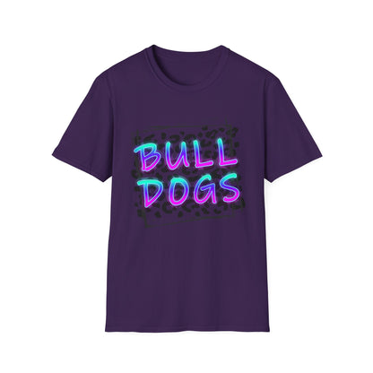 Neon Bulldogs Graphic T-Shirt, Casual Wear, Unisex Tee, Bulldog spirit, Summer Fashion