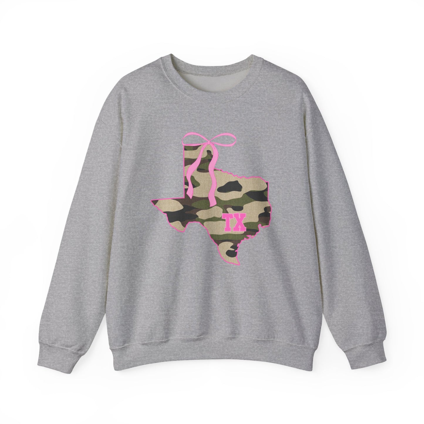 Texas Camo Bow Sweatshirt — Pink Girly Texas State Pride