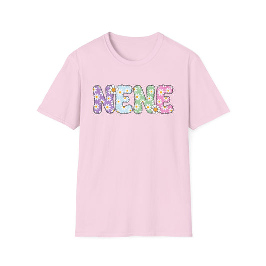 Colorful Floral NENE Softstyle T-Shirt - Trendy Casual Wear for Everyday Celebrations