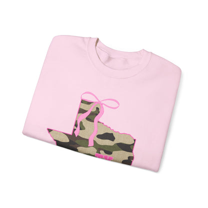 Texas Camo Bow Sweatshirt — Pink Girly Texas State Pride